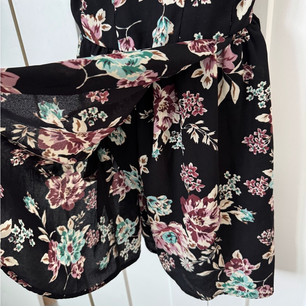 Band of Gypsies Black Floral Dress, XS - Picture 4 of 5